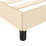 Cadre de lit sans matelas crème 120x190 cm tissu