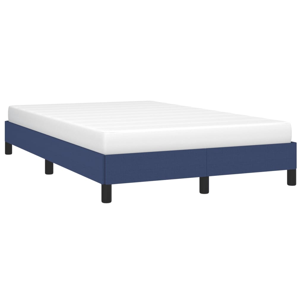 Cadre de lit sans matelas bleu 120x190 cm tissu