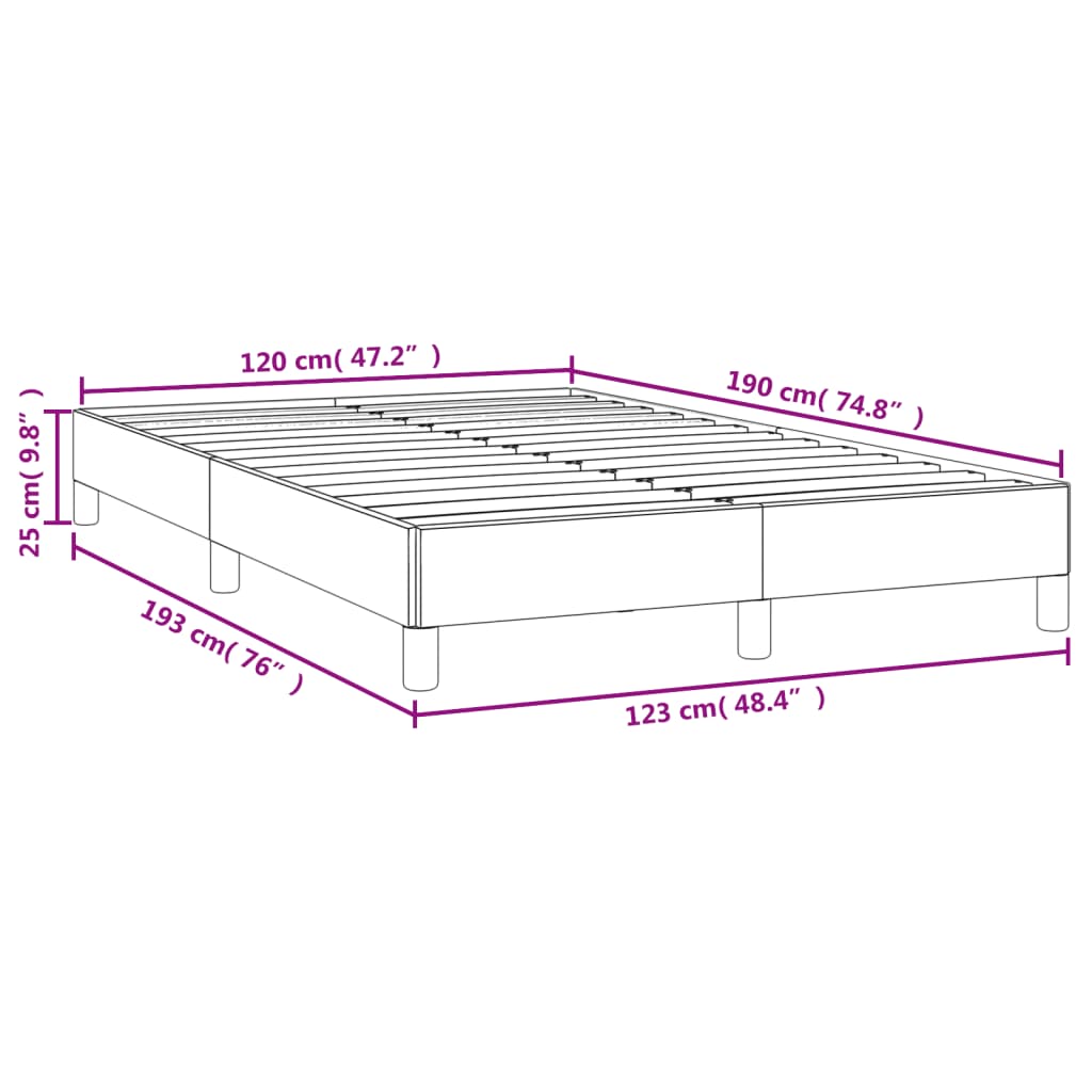 Bettgestell ohne Matratze hellgrau 120x190 cm Stoff