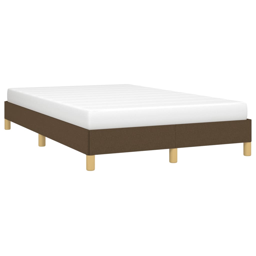 Cadre de lit sans matelas marron foncé 120x190 cm tissu