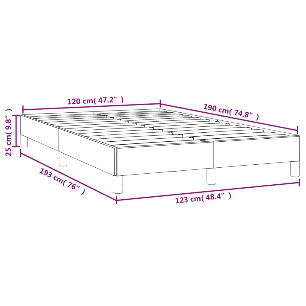 Cadre de lit sans matelas noir 120x190 cm similicuir