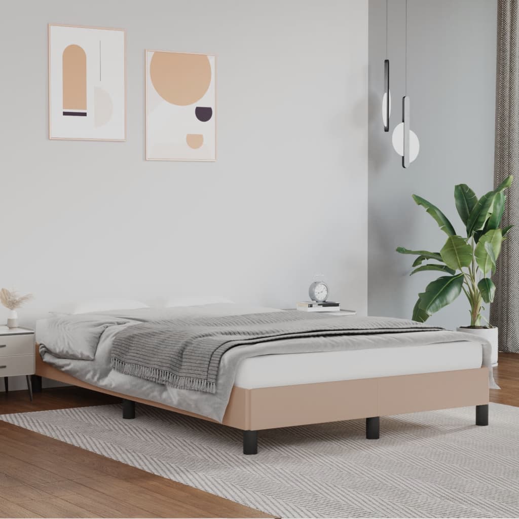 Cadre de lit sans matelas cappuccino 120x190 cm similicuir