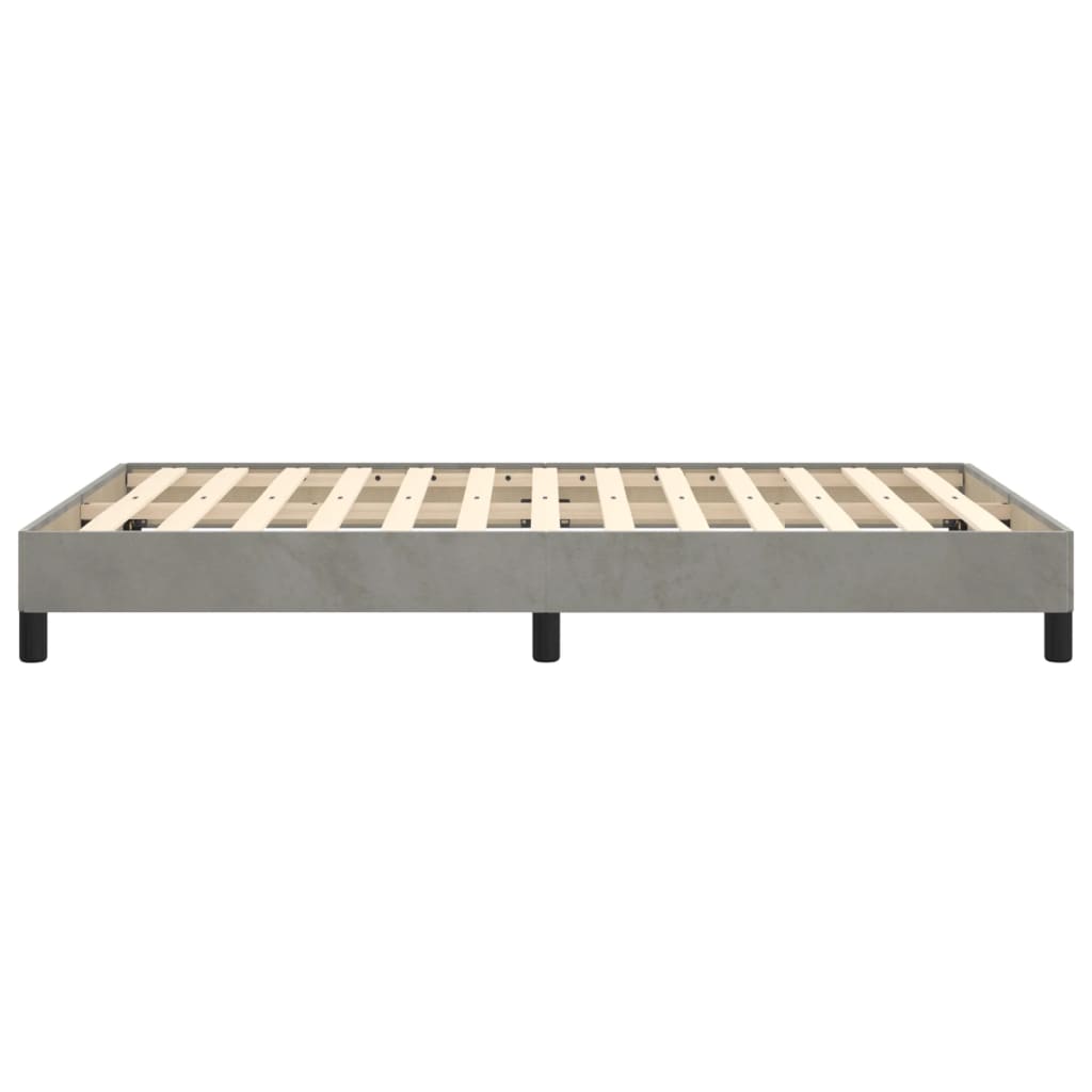 Cadre de lit sans matelas gris clair 120x190 cm velours