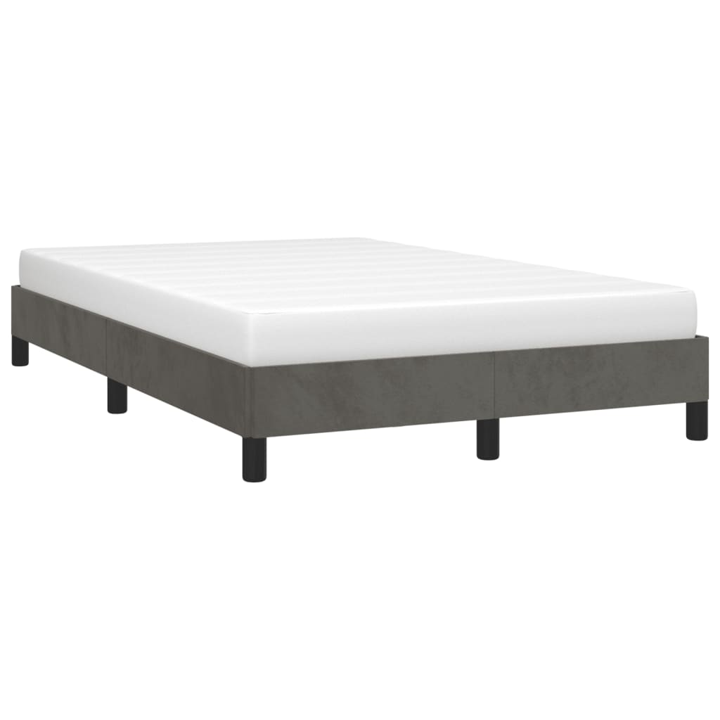 Cadre de lit sans matelas gris foncé 120x190 cm velours