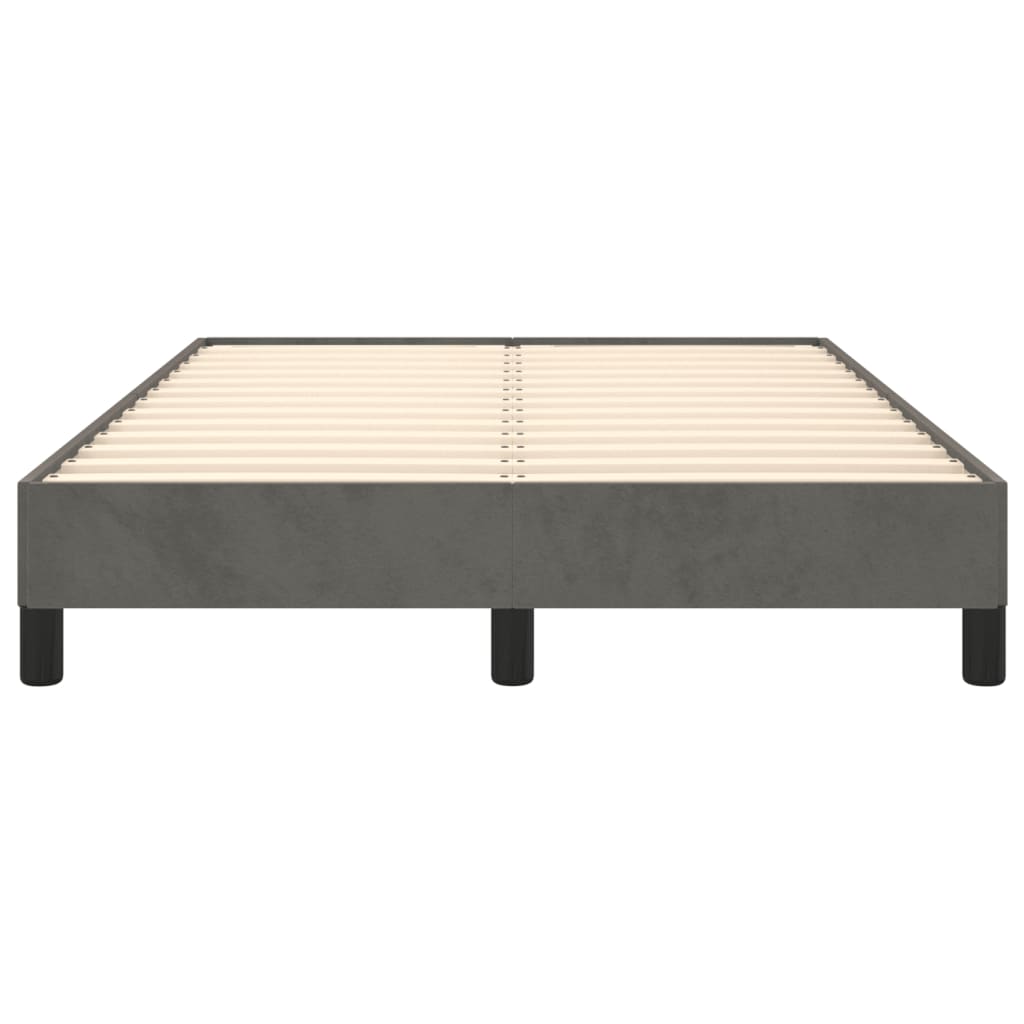 Cadre de lit sans matelas gris foncé 120x190 cm velours