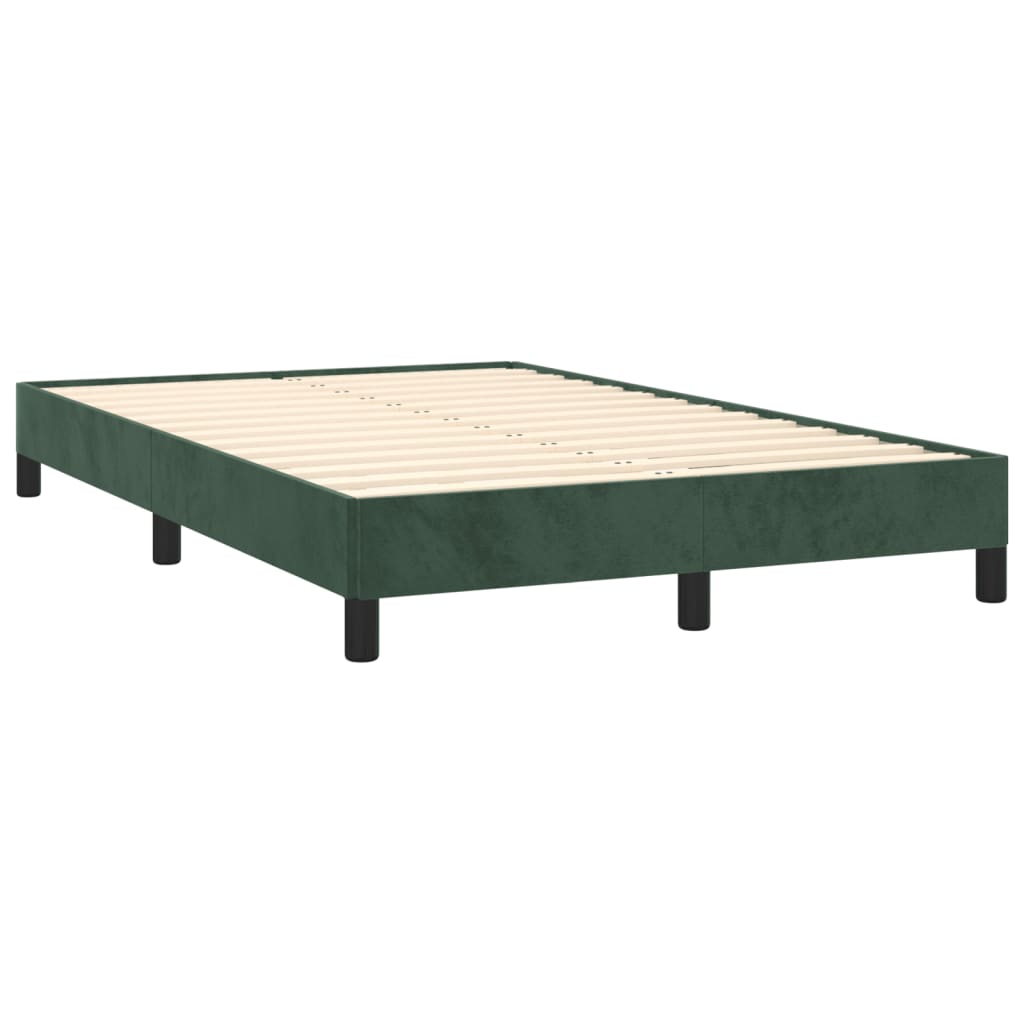 Cadre de lit sans matelas vert foncé 120x190 cm velours