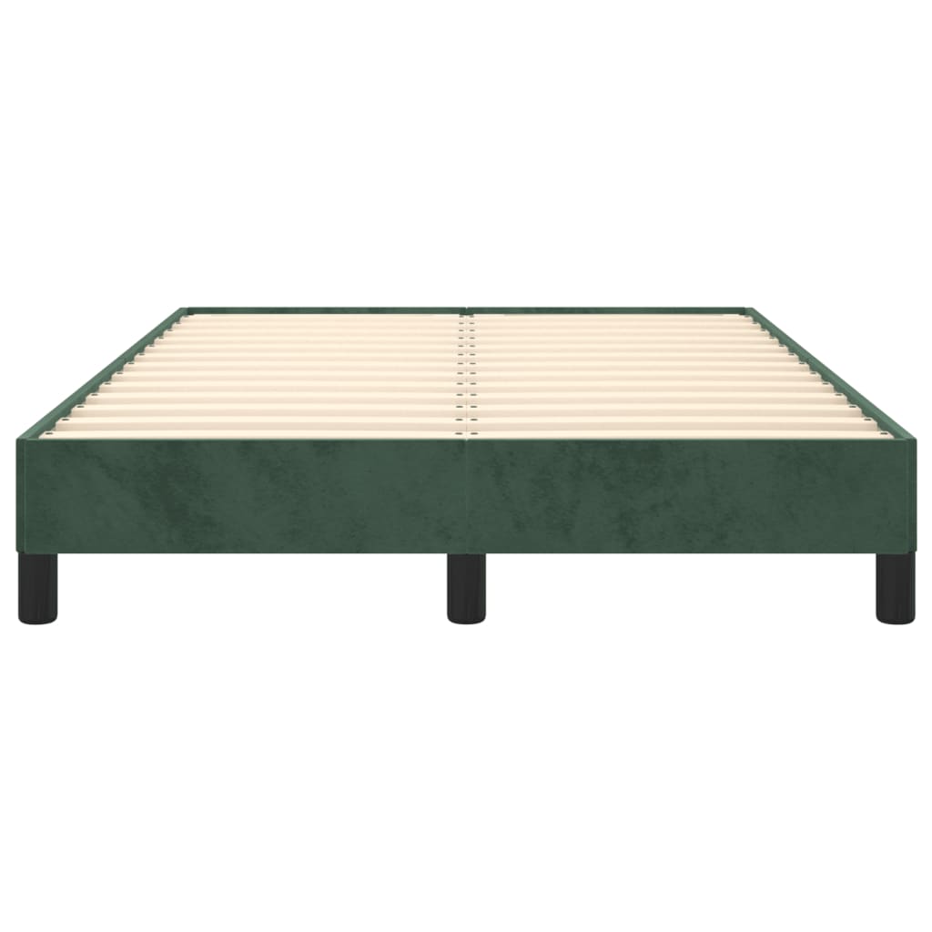 Cadre de lit sans matelas vert foncé 120x190 cm velours