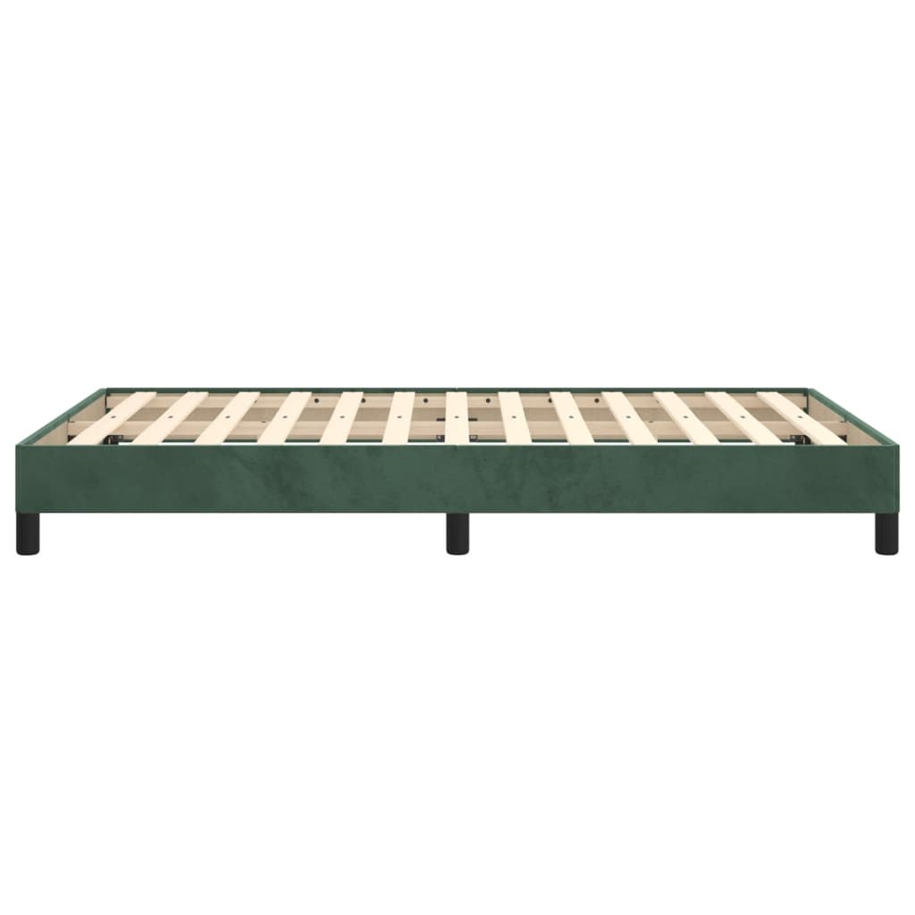 Cadre de lit sans matelas vert foncé 120x190 cm velours