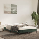 Cadre de lit sans matelas vert foncé 120x190 cm velours