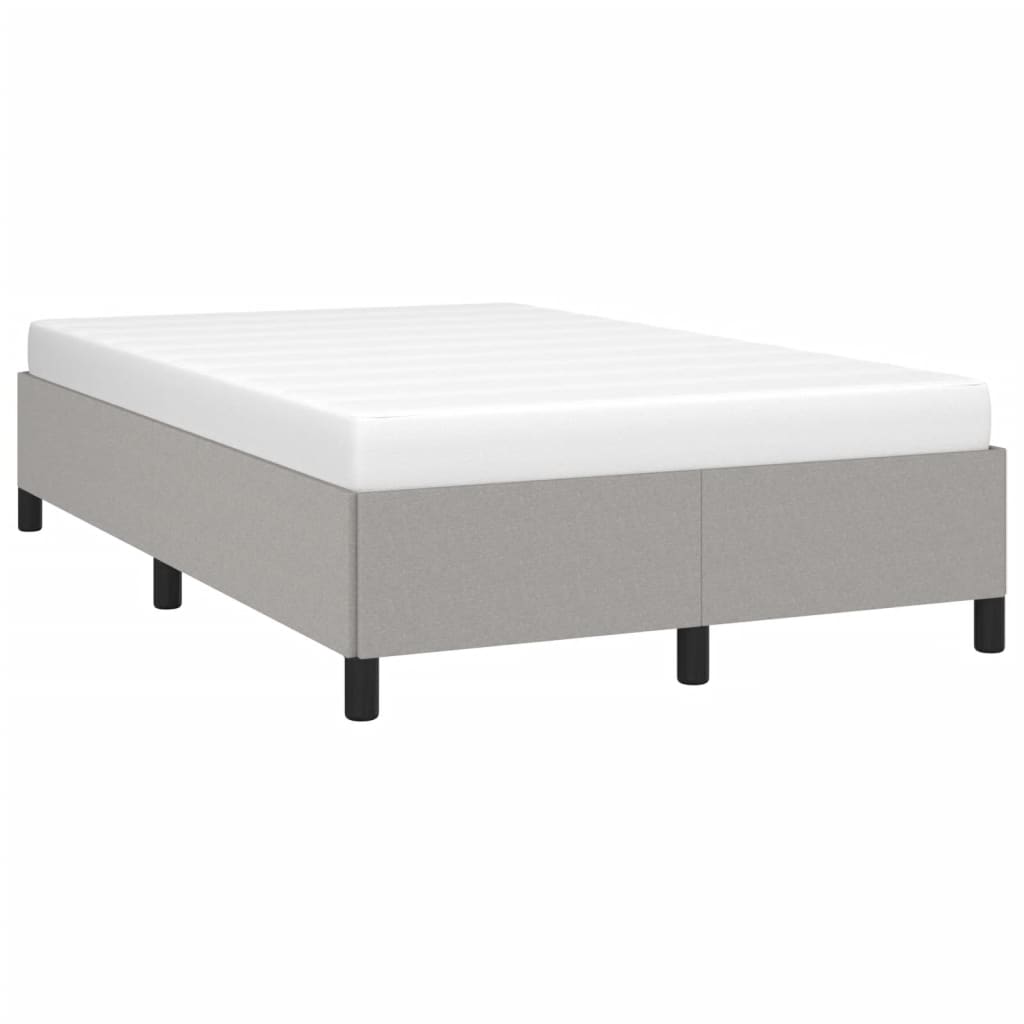 Cadre de lit sans matelas gris clair 120x190 cm tissu