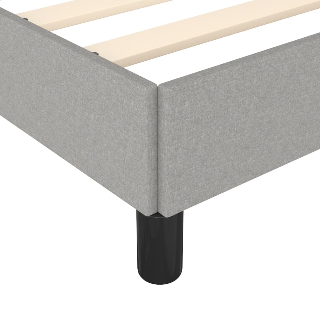 Cadre de lit sans matelas gris clair 120x190 cm tissu