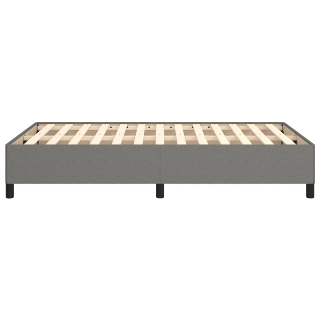 Cadre de lit sans matelas gris foncé 120x190 cm tissu