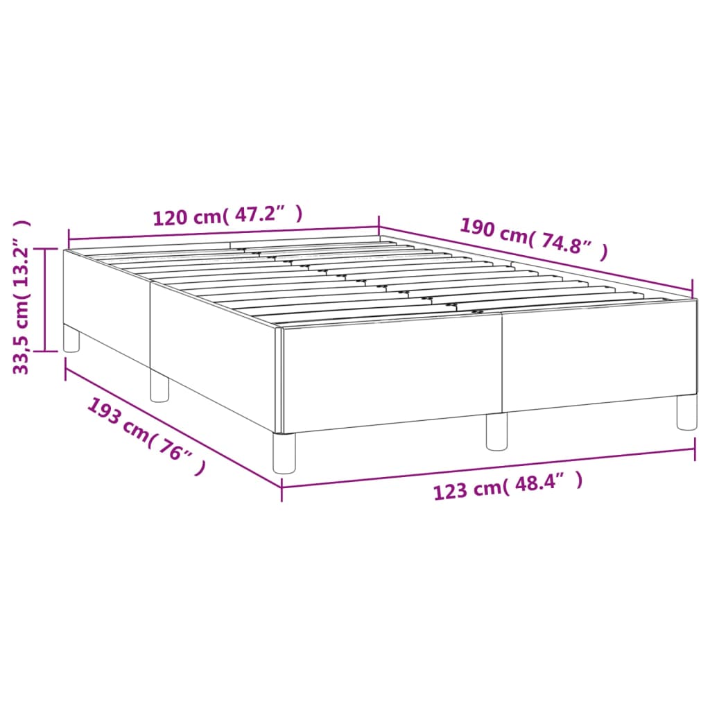 Bettgestell ohne Matratze dunkelbraun 120x190 cm Stoff