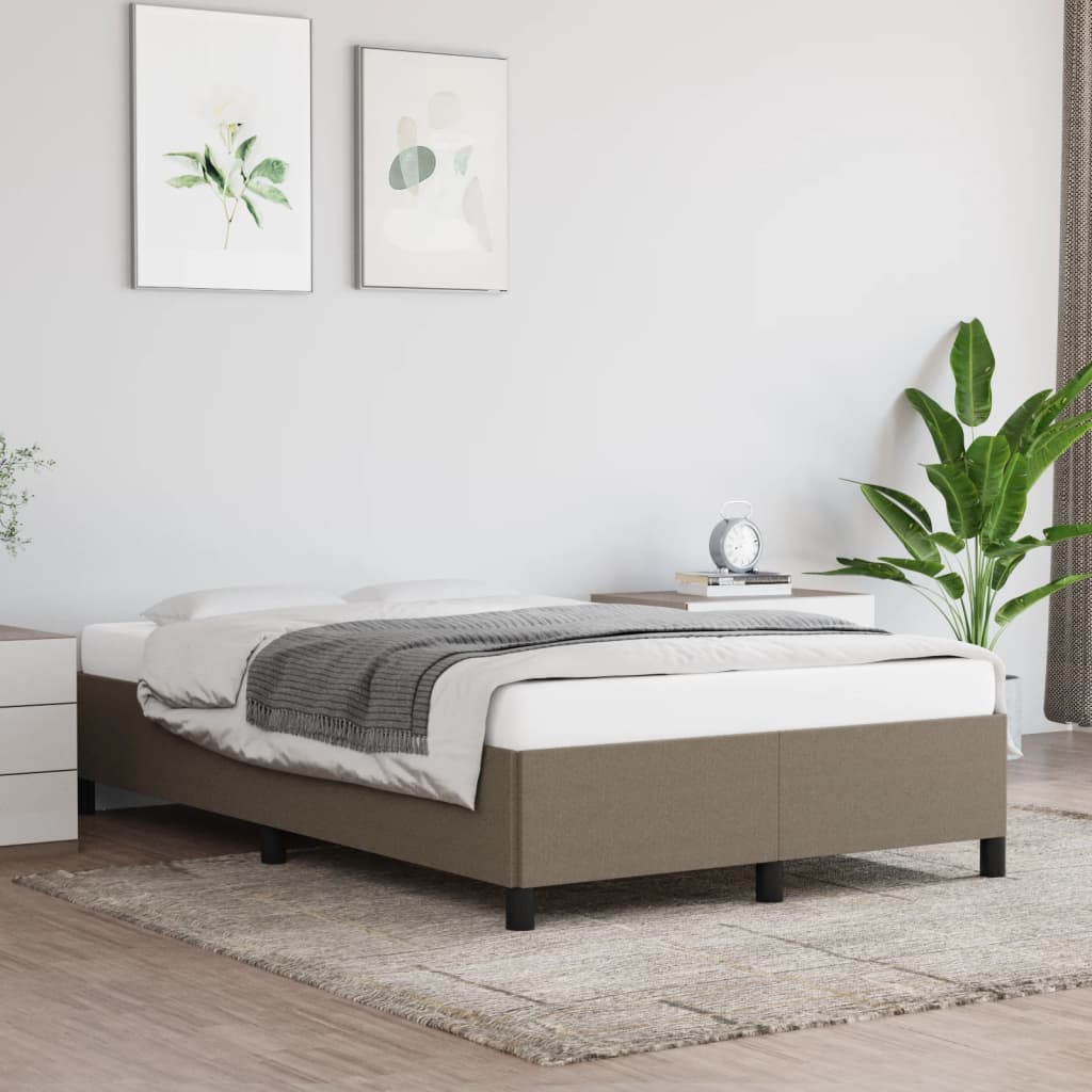 Cadre de lit sans matelas taupe 120x190 cm tissu