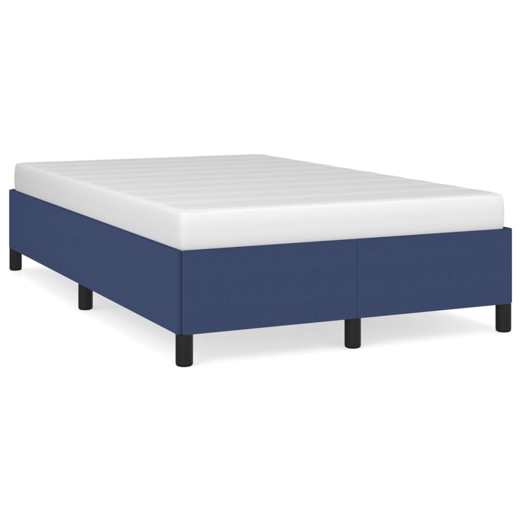 Cadre de lit sans matelas bleu 120x190 cm tissu