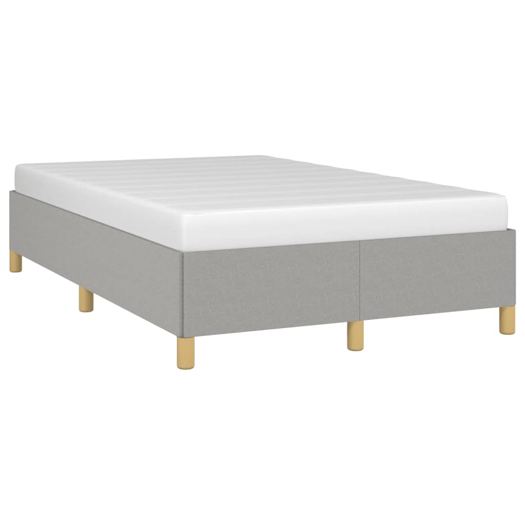 Cadre de lit sans matelas gris clair 120x190 cm tissu