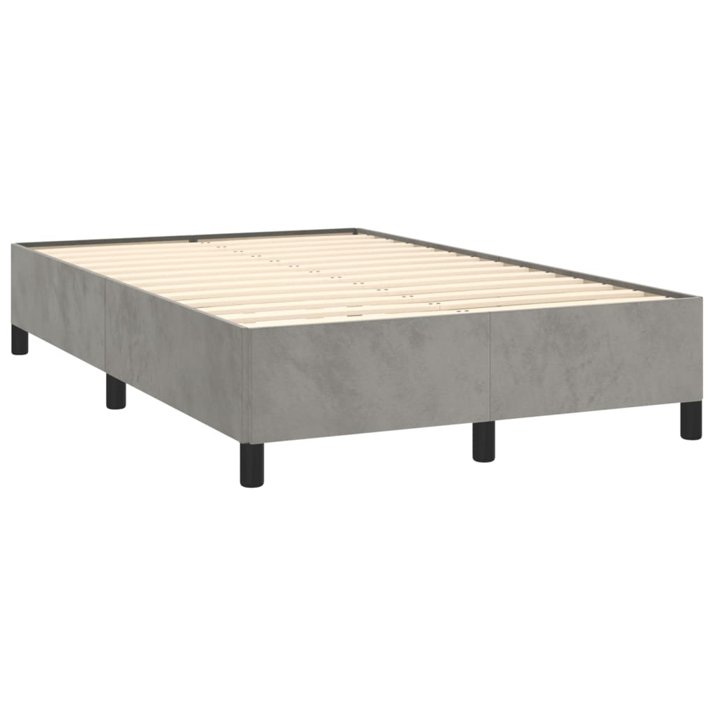 Cadre de lit sans matelas gris clair 120x190 cm velours