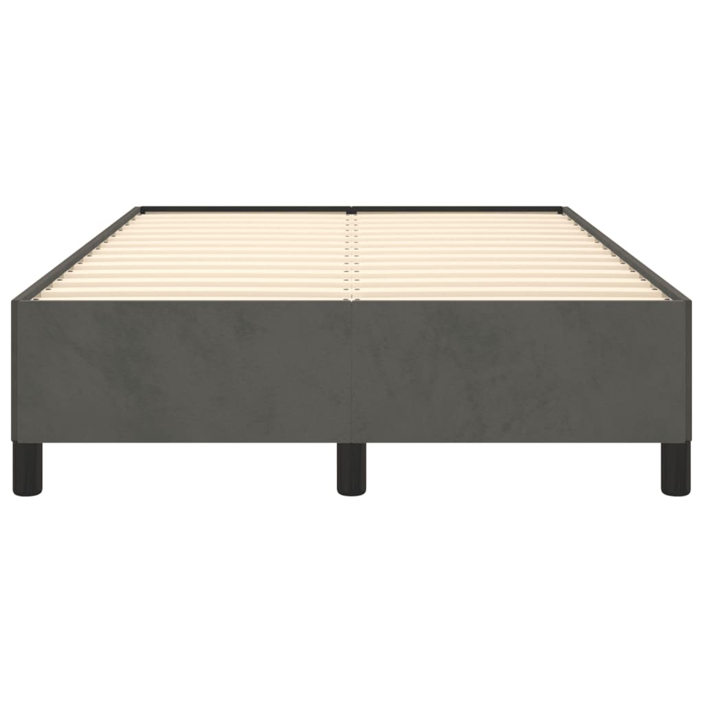 Cadre de lit sans matelas gris foncé 120x190 cm velours