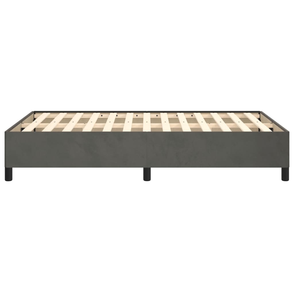 Cadre de lit sans matelas gris foncé 120x190 cm velours