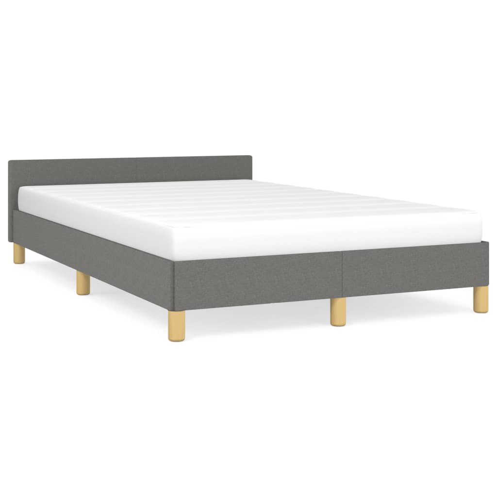 Cadre de lit sans matelas gris foncé 120x190 cm tissu