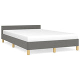 Cadre de lit sans matelas gris foncé 120x190 cm tissu