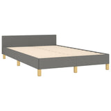 Cadre de lit sans matelas gris foncé 120x190 cm tissu