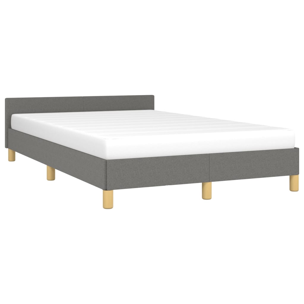 Cadre de lit sans matelas gris foncé 120x190 cm tissu