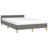 Cadre de lit sans matelas gris foncé 120x190 cm tissu