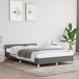 Cadre de lit sans matelas gris foncé 120x190 cm tissu