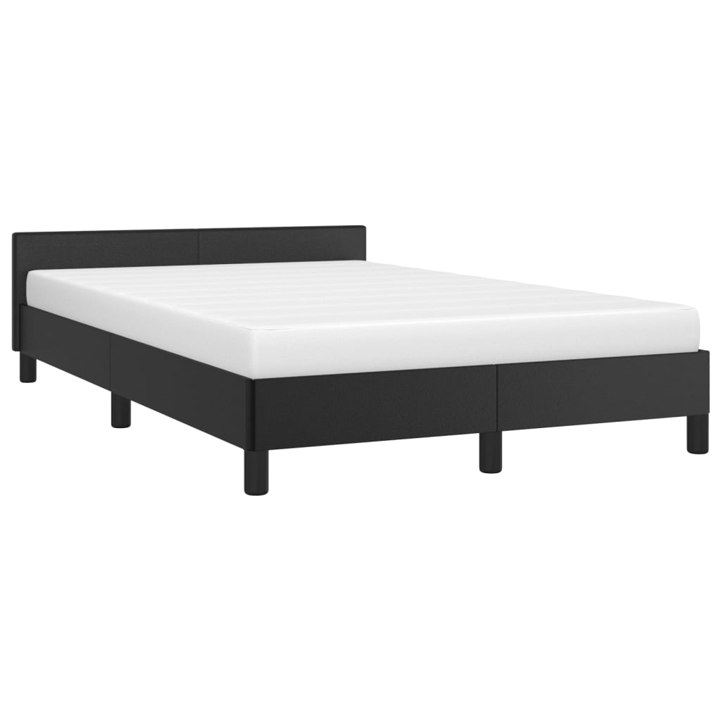 Bed frame without mattress black 120x190 cm imitation leather