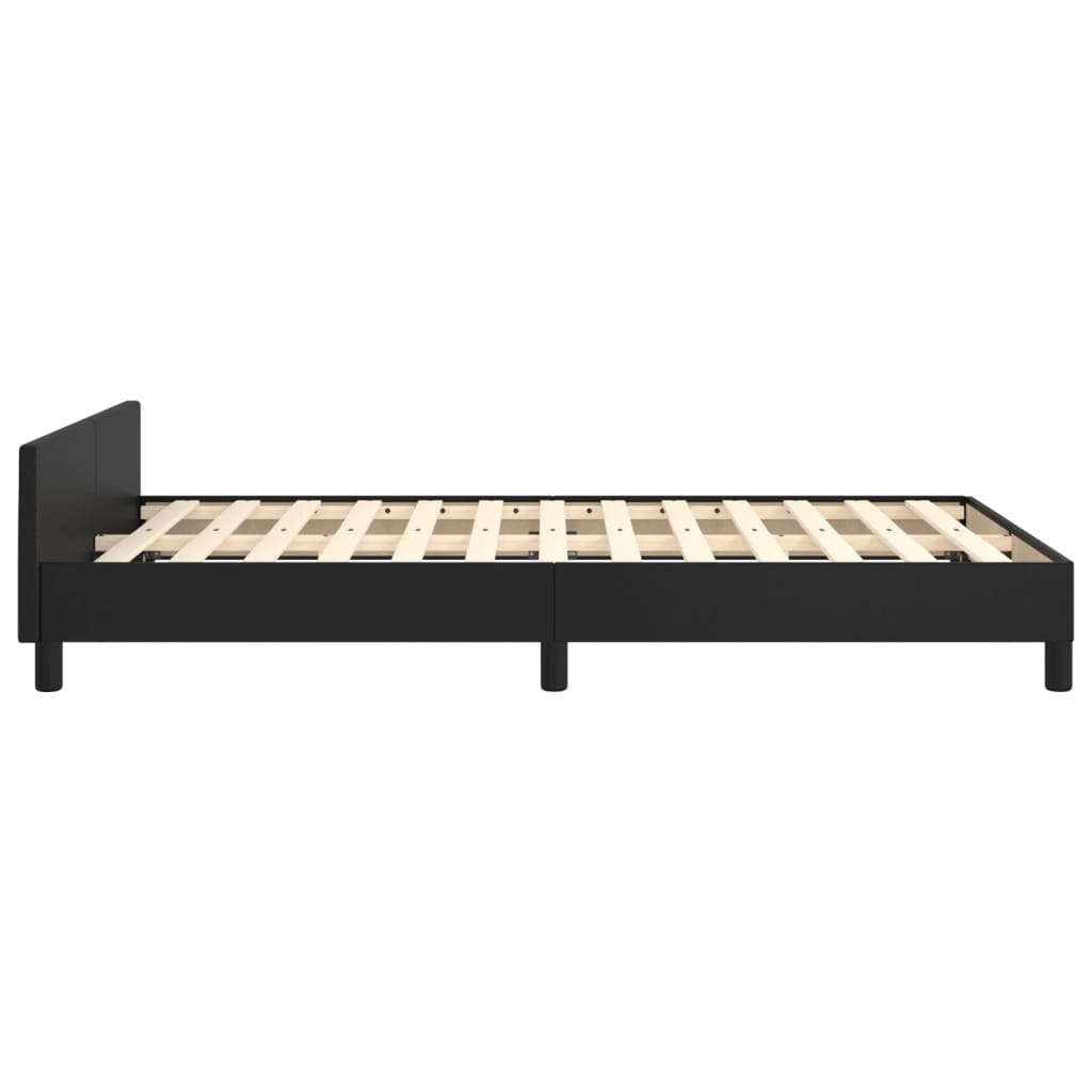 Bed frame without mattress black 120x190 cm imitation leather