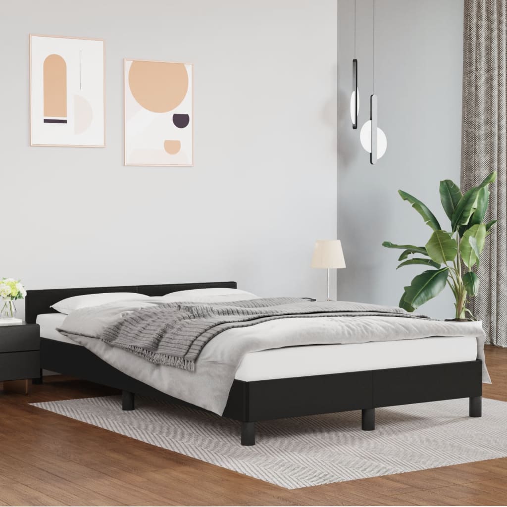 Bed frame without mattress black 120x190 cm imitation leather