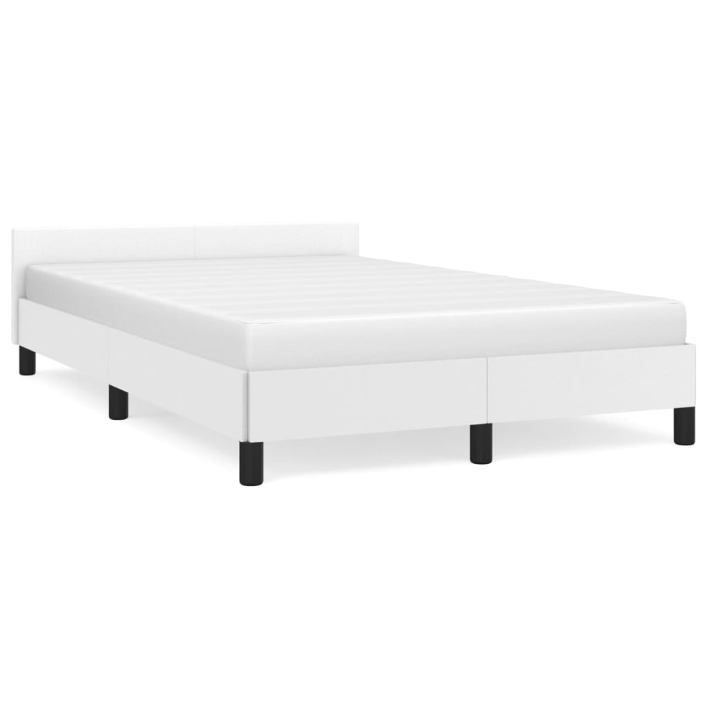 Cadre de lit sans matelas blanc 120x190 cm similicuir