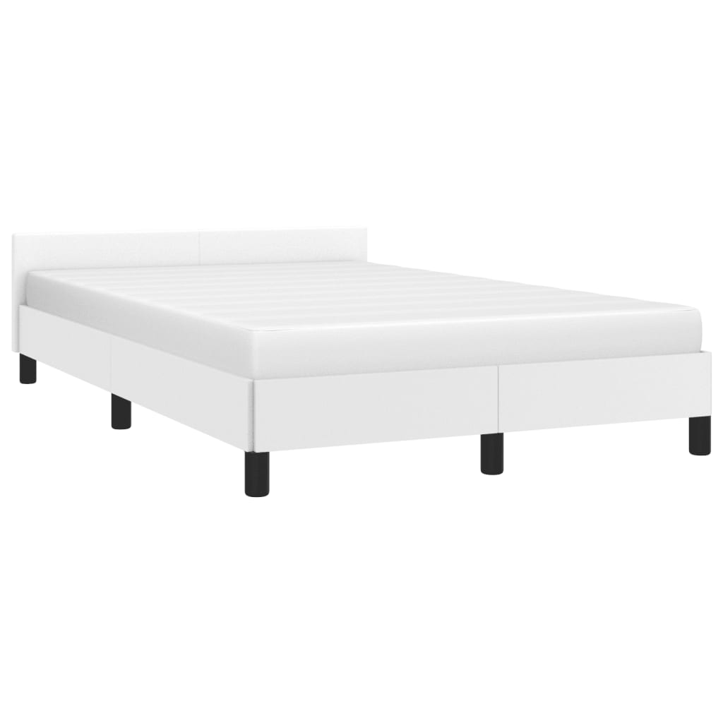 Cadre de lit sans matelas blanc 120x190 cm similicuir