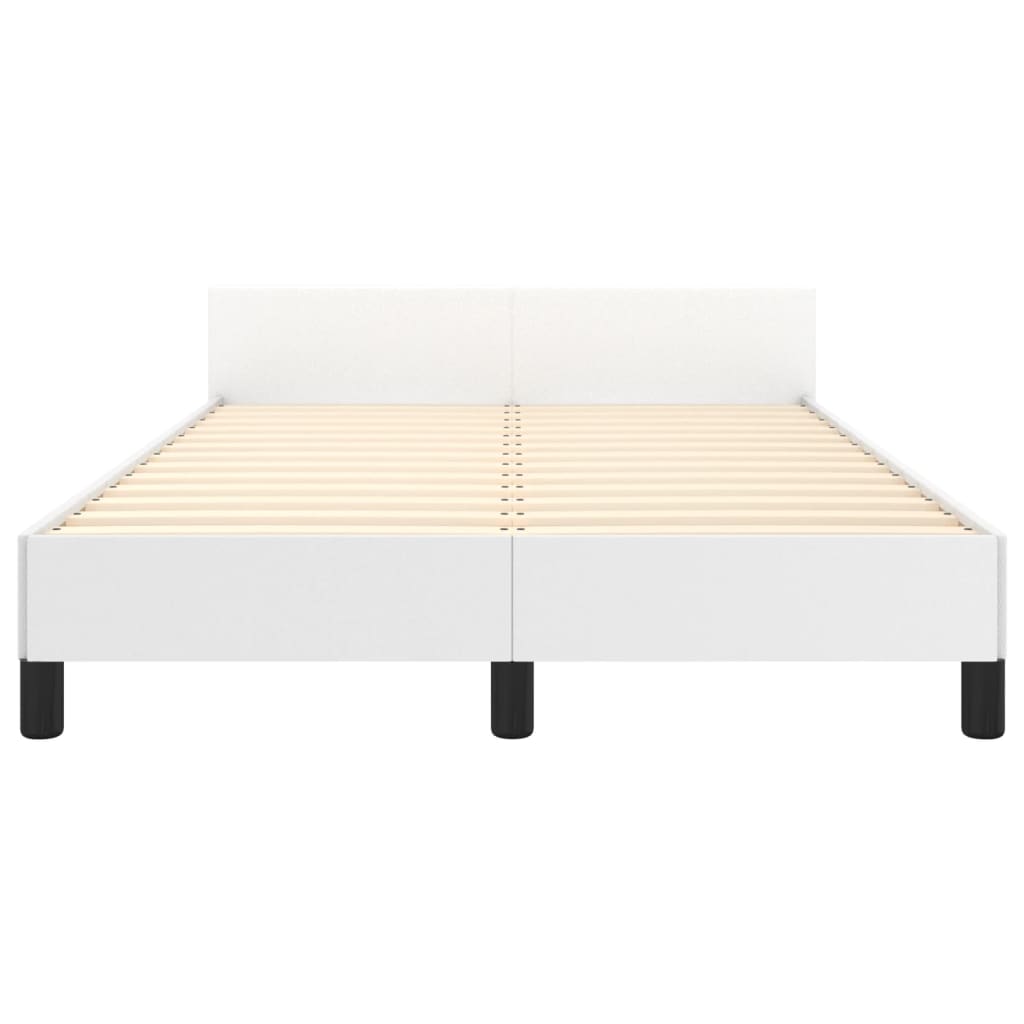 Cadre de lit sans matelas blanc 120x190 cm similicuir