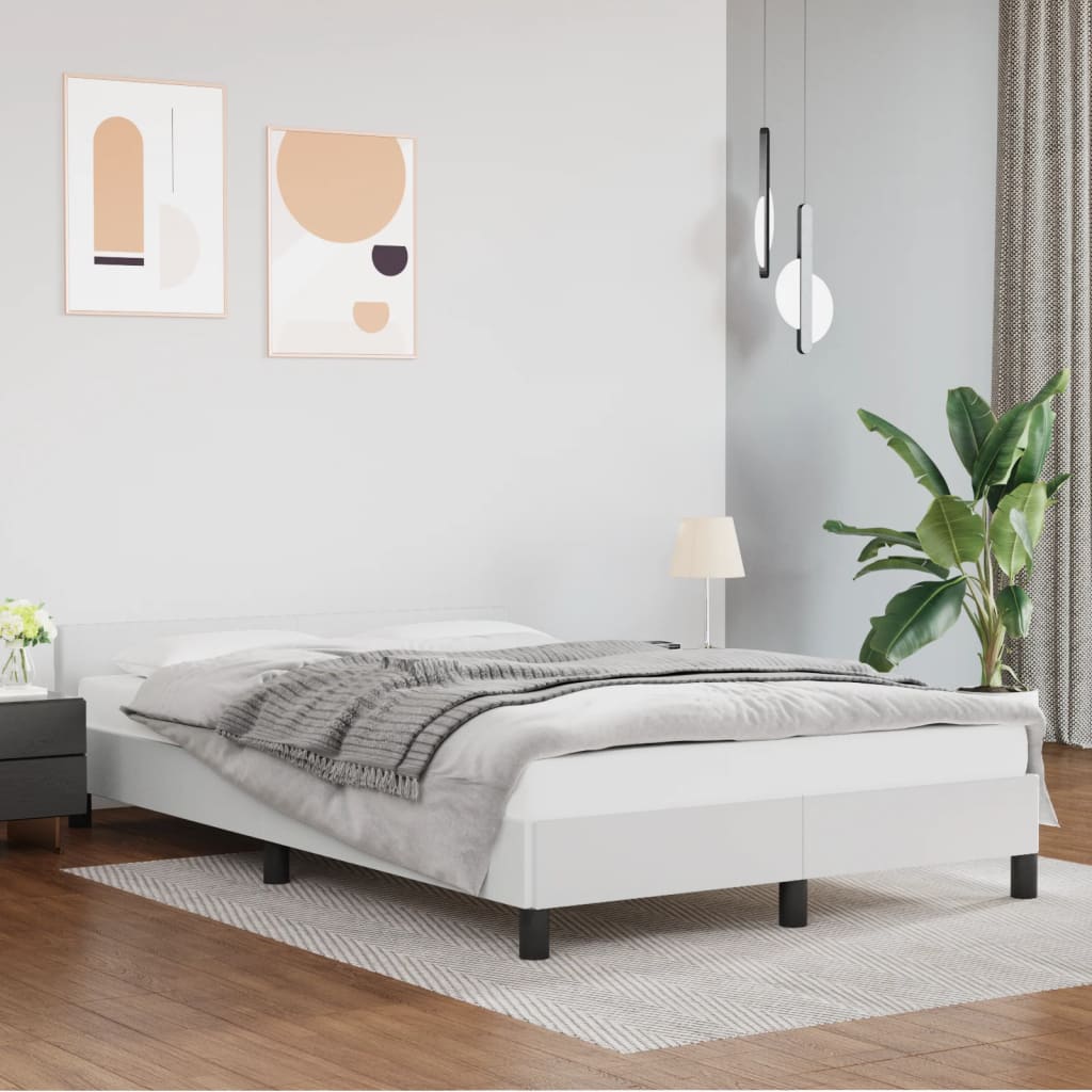 Cadre de lit sans matelas blanc 120x190 cm similicuir