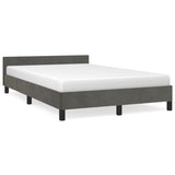 Cadre de lit sans matelas gris foncé 120x190 cm velours