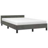 Cadre de lit sans matelas gris foncé 120x190 cm velours