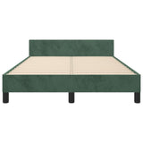 Cadre de lit sans matelas vert foncé 120x190 cm velours