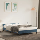 Cadre de lit sans matelas bleu foncé 120x190 cm velours