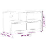 Meuble TV SAUDA chêne 99x43x55 cm bois de pin massif