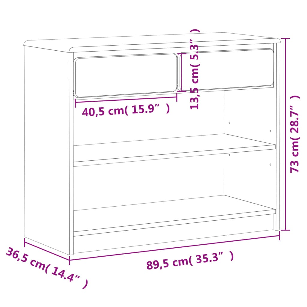 Table console SAUDA chêne 89,5x36,5x73 cm bois de pin massif