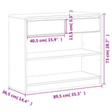 SAUDA Konsolentisch Eiche 89,5x36,5x73 cm massives Kiefernholz