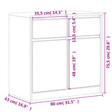 Buffet SAUDA chêne 80x43x75,5 cm bois massif de pin