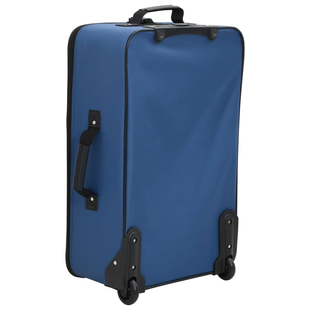 Ensemble de bagages de voyage bleu tissu