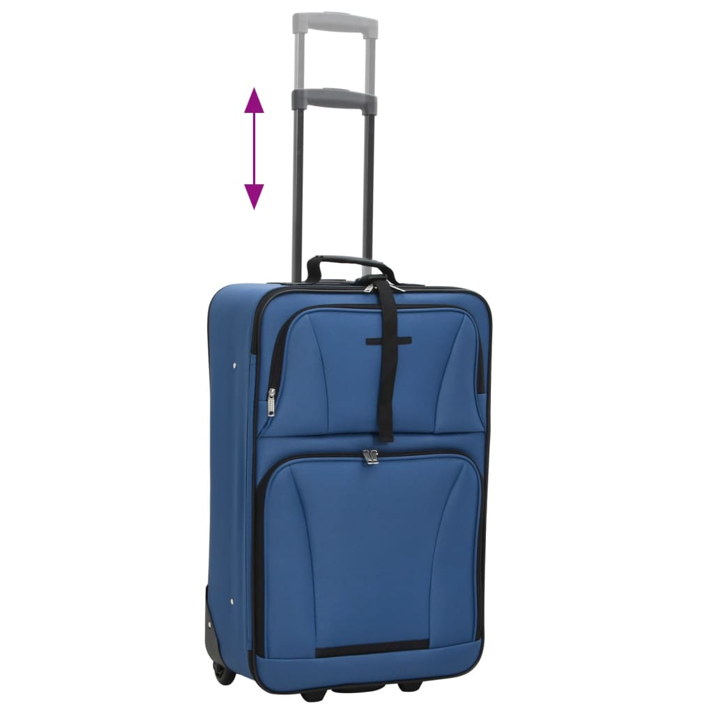 Ensemble de bagages de voyage bleu tissu