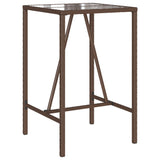 Table de bar d’extérieur marron 70x70x110 cm résine tressée