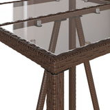 Table de bar d’extérieur marron 70x70x110 cm résine tressée