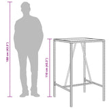 Table de bar d’extérieur gris 70x70x110 cm poly rotin