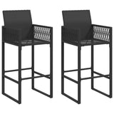 Garden bar stools set of 2 black woven resin